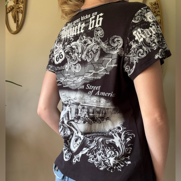 Vintage Paper Tag Route 66 Graphic T-Shirt - Picture 8 of 8